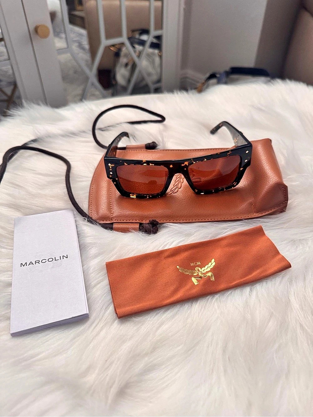 New MCM Oversized Square Sunglasses Tortoiseshell Sunglasses